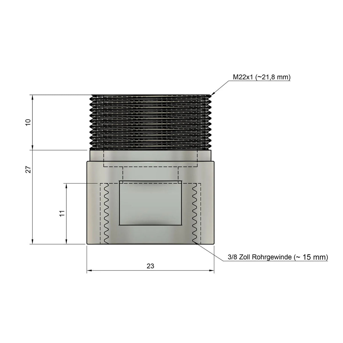 Alb Filter® Gewindeadapter M22 AG auf 3/8 Zoll IG | Adapter