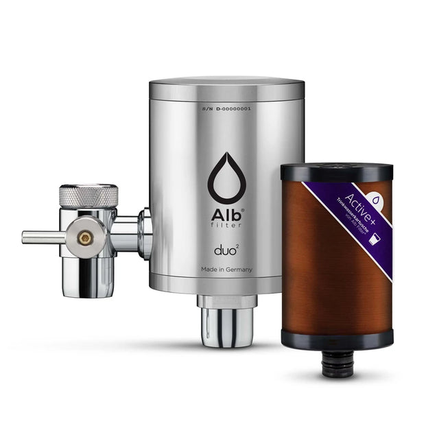 Duo Edelstahl Wasserhahnfilter mit ActivePlus Filterkartusche