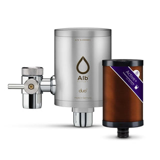Duo Edelstahl Wasserhahnfilter mattiert mit ActivePlus Filterkartusche
