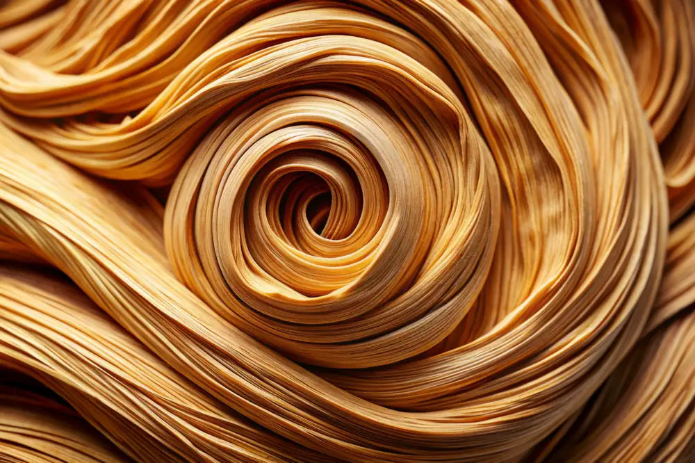 Holzspäne als Ligninquelle: Lignin macht 20 bis 30 % der Trockenmasse von Holz aus und dient als Reststoff für ligninbasierte Biokunststoffe.