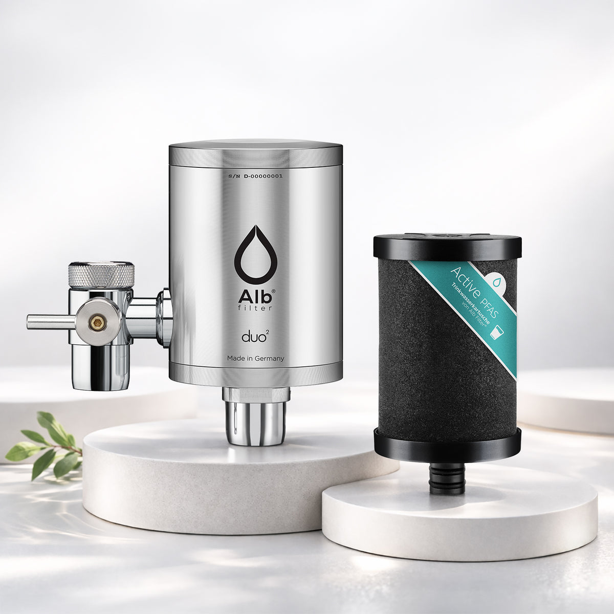 Produktfoto Alb Filter Duo Edelstahl mit Active PFAS Kartusche