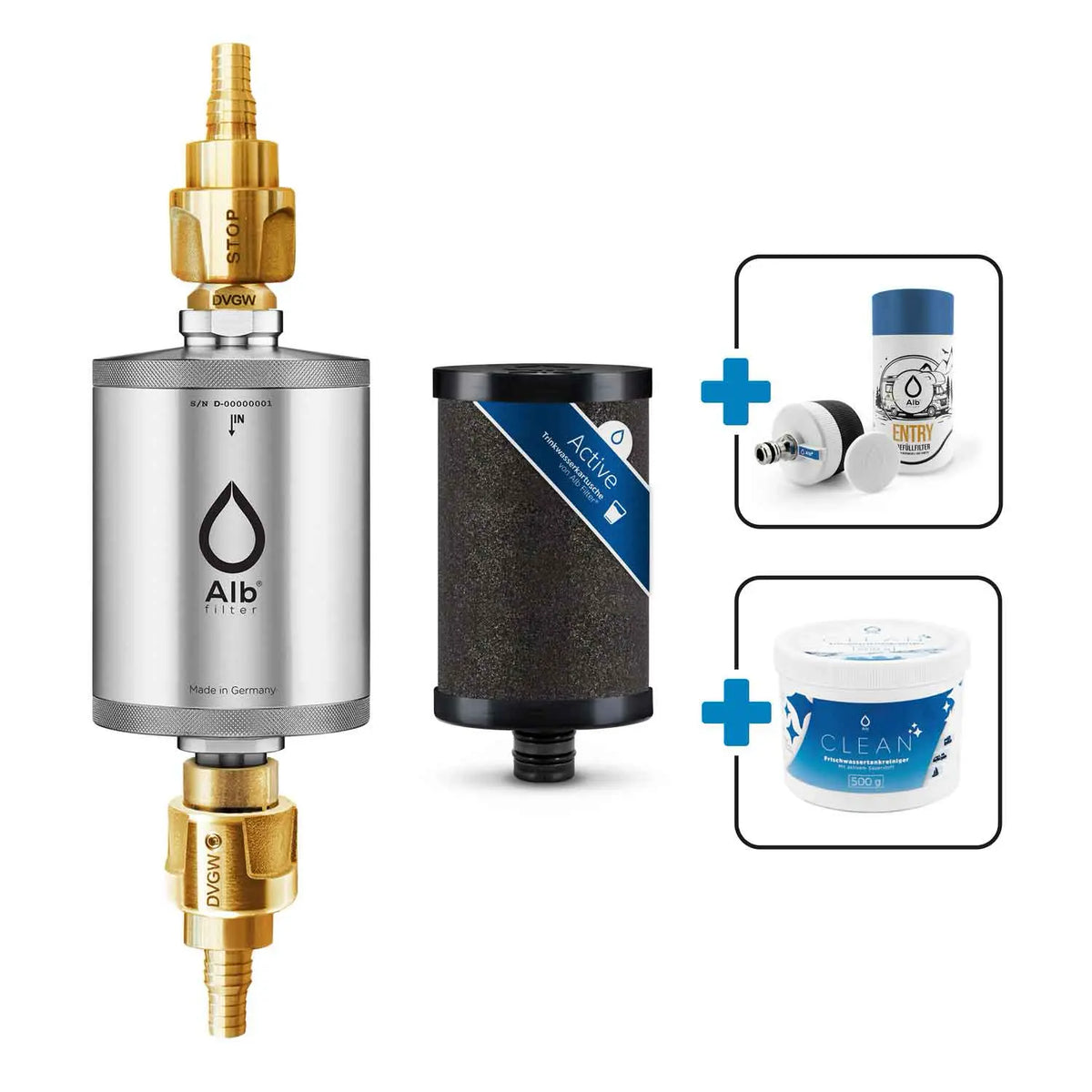 Alb Filter Travel Active Camping-Bundle – Festeinbau-Trinkwasserfilter-Set