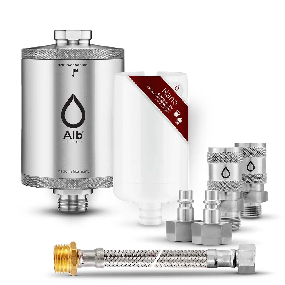 Alb Filter - Trinkwasserfilter Nano Edelstahl / Anschluss-Set: Schnellkupplung / ohne Protect