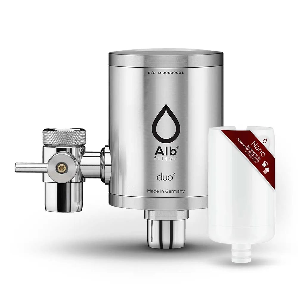 Alb Filter - Duo Nano - Wasserfilter für den Wasserhahn Edelstahl Natur