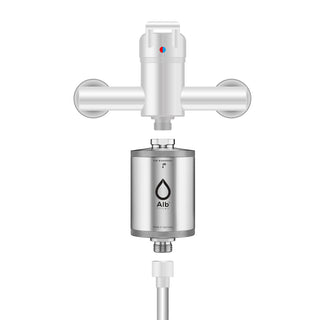 Schematic diagram of the shower fitting with Alb shower filter and shower hose