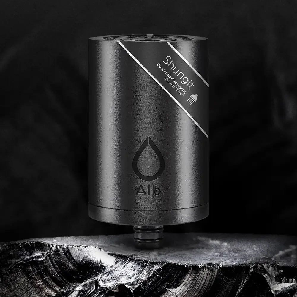 Alb Filter - Duschfilter Shungit Edelstahl Natur Wasserfilter für Duschen