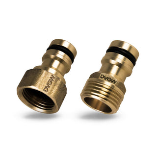 DVWG-certified brass coupling adapters from GEKA