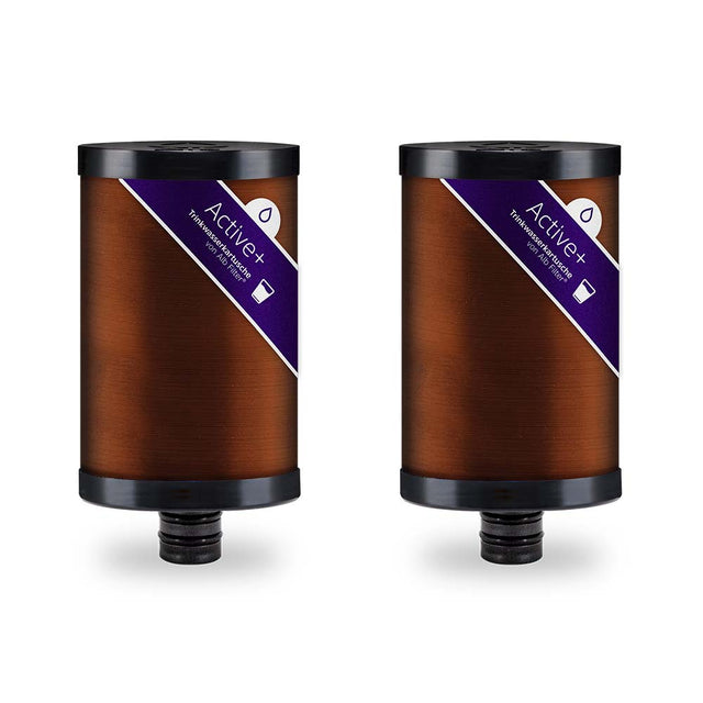 Double pack Active Plus filter cartridge. Polymer cartridge with holders made from biopolymers