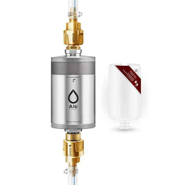 Alb camping filter Nano in stainless steel color and Protect module