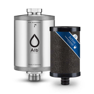 Stainless steel water filter with block activated carbon