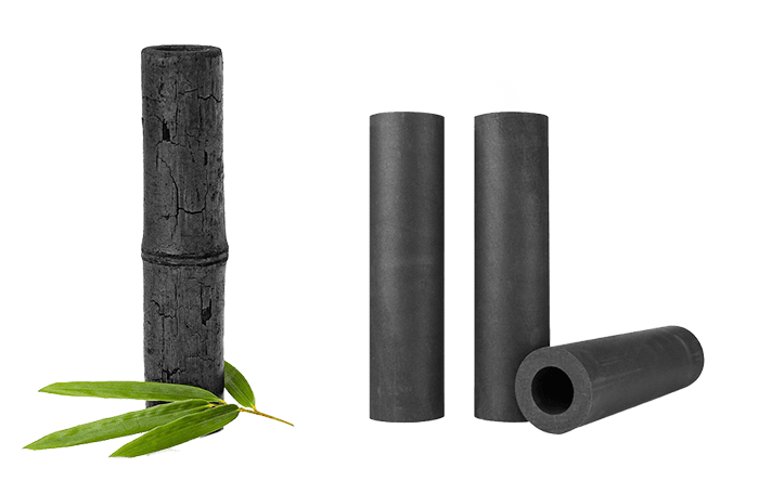 Extrudierter Aktivkohleblock von Alb Filter: Für den Haushalt bietet er das beste Verhältnis aus Schadstoffbindung und Erhalt der Mineralstoffe.