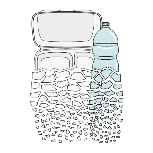 Sekundäres Mikroplastik: Laut AWI-Studie 2014 enthielt Flusswasser 86 bis 714 Kunststoffpartikel pro Kubikmeter, entstanden durch Zerfall größerer Plastikteile.