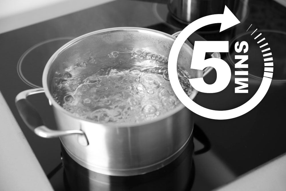 Bei einer Notfall-Chlorung durch die Wasserwerke wird empfohlen, das Wasser mindestens 5 Minuten abzukochen.